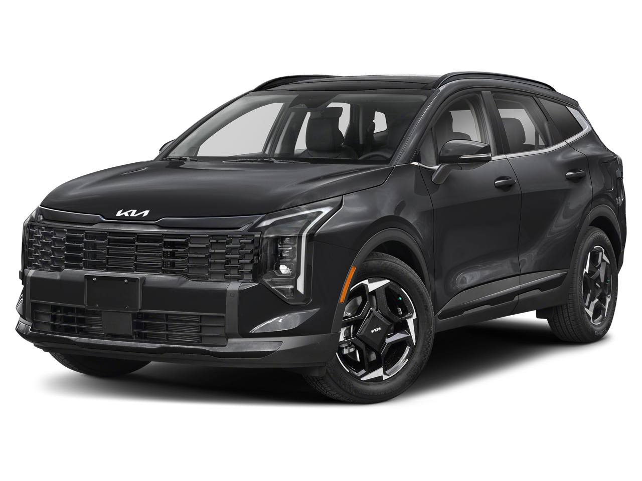 2026 Kia Sportage EX in Ebony Black — front three-quarter view