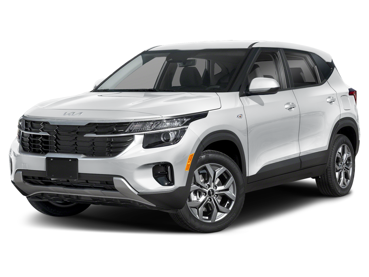 2026 Kia Seltos LX in Snow White Pearl — front three-quarter view