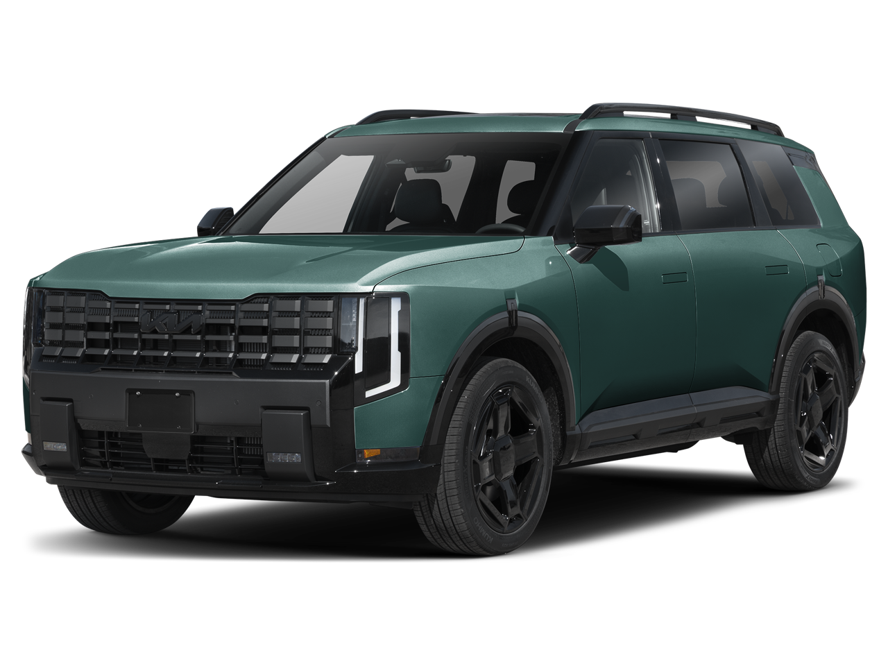 2027 Kia Telluride X-Line SX in Black Jade Green — front three-quarter view