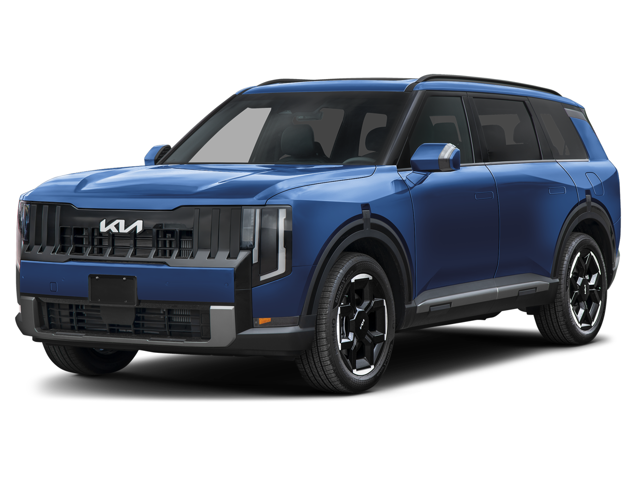 2027 Kia Telluride EX in Midnight Lake Blue — front three-quarter view