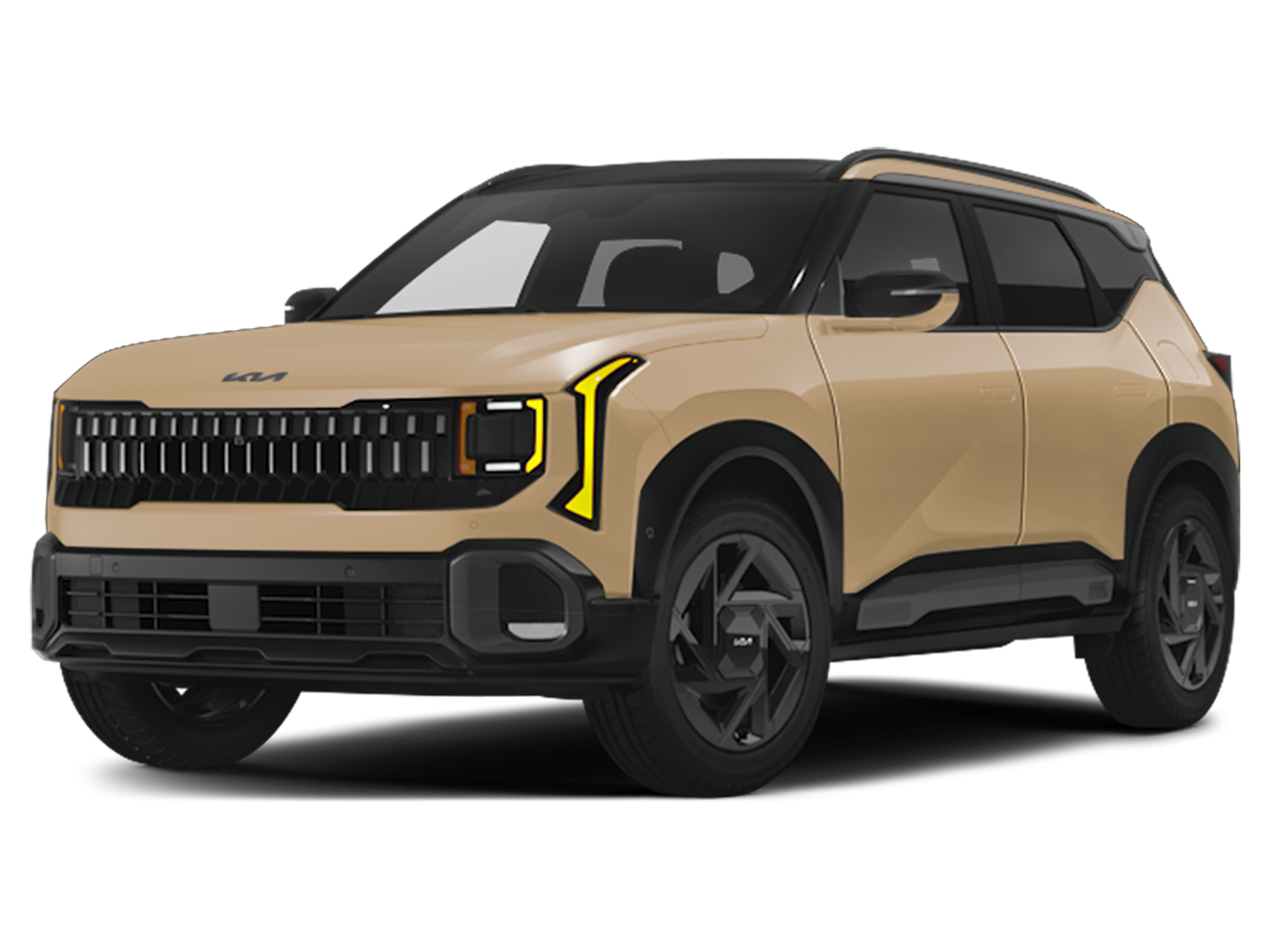 2027 Kia Seltos X-Line S in Terrain Brown — front three-quarter view