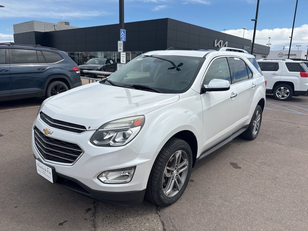 2016 Chevrolet Equinox LTZ in White — front three-quarter view