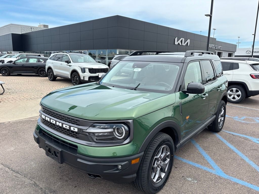 2023 Ford Bronco Sport Badlands in Eruption Green Metallic — front three-quarter view