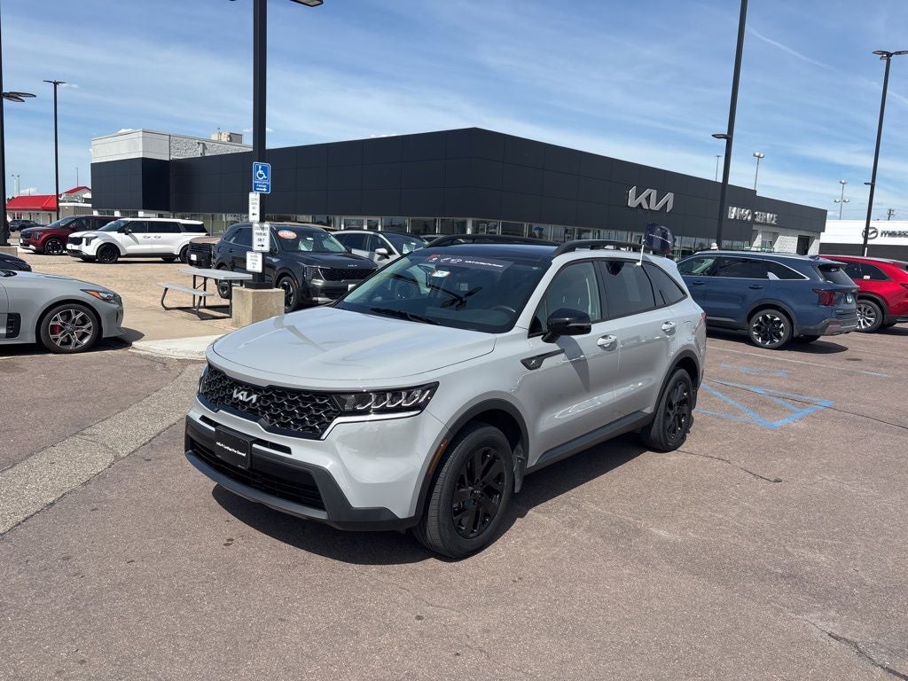 2023 Kia Sorento X-Line S in Wolf Gray — front three-quarter view