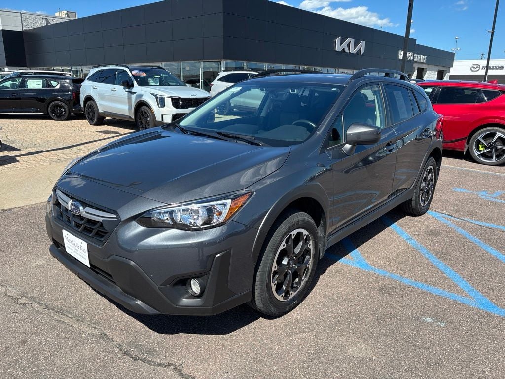 2021 Subaru Crosstrek Premium in Magnetite Gray Metallic — front three-quarter view
