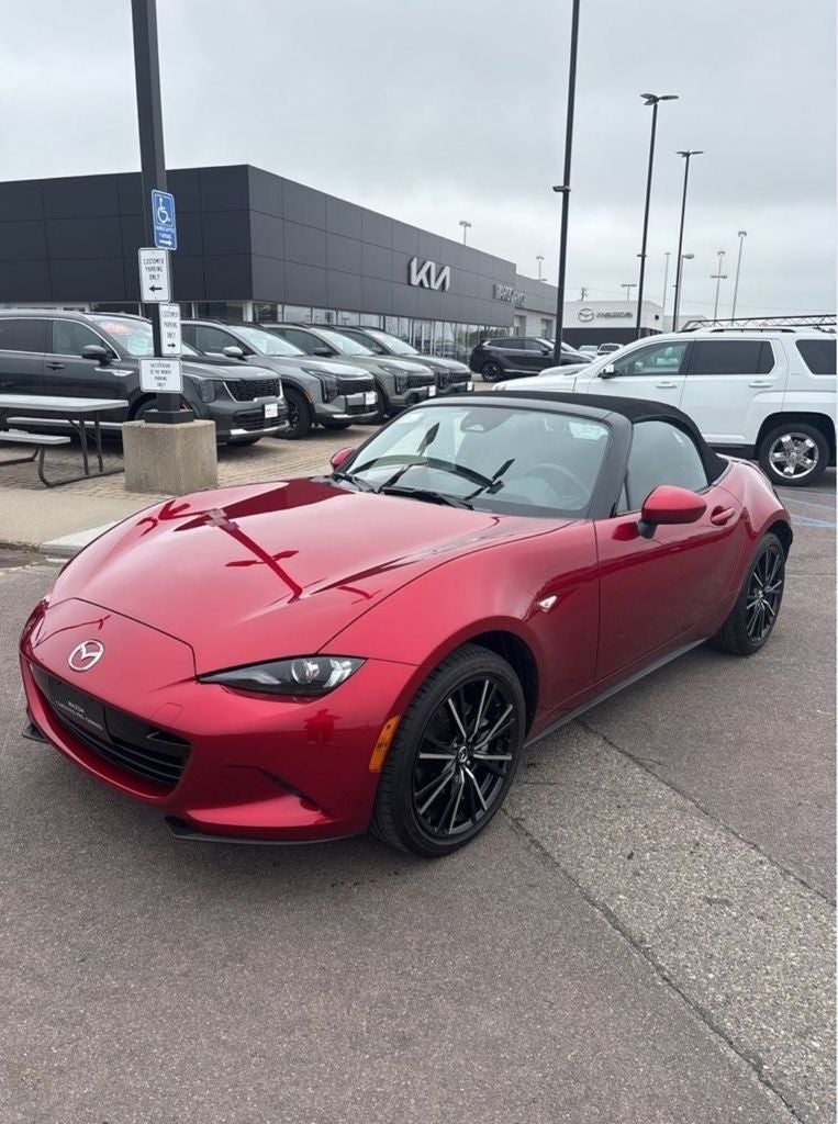 2025 Mazda Mazda MX-5 Miata Grand Touring in Soul Red Crystal Metallic — front three-quarter view