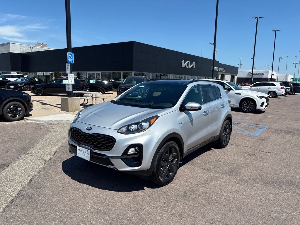 2020 Kia Sportage S in Sparkling Silver — front three-quarter view